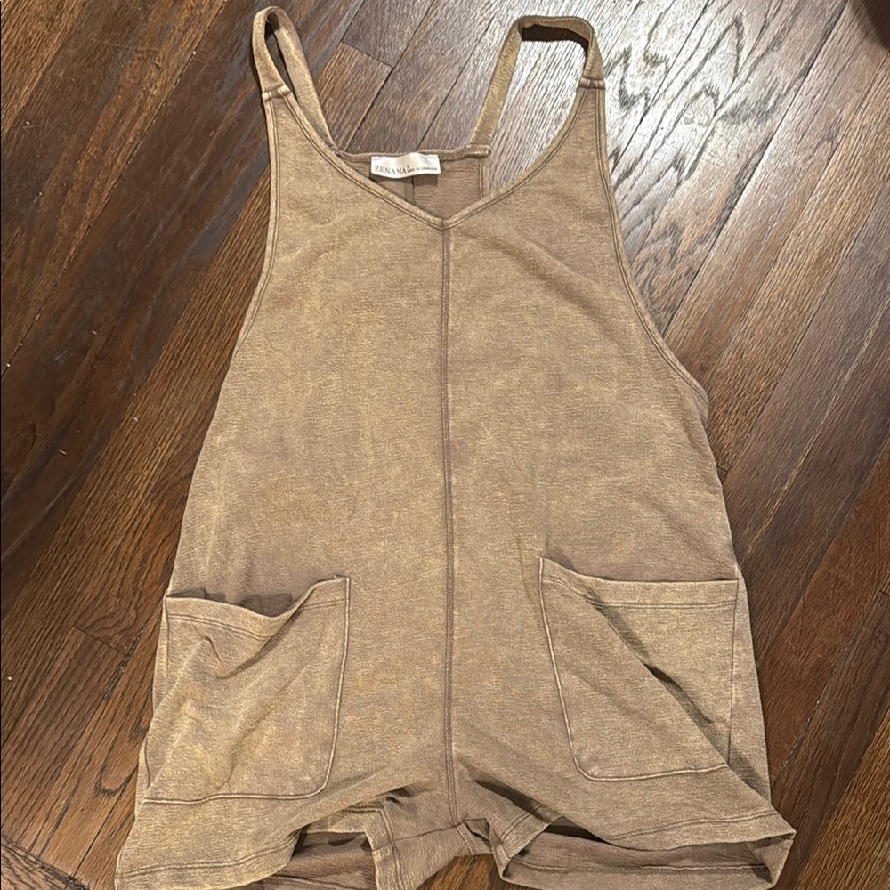 Zenana Outfitters Olive Racerback Romper